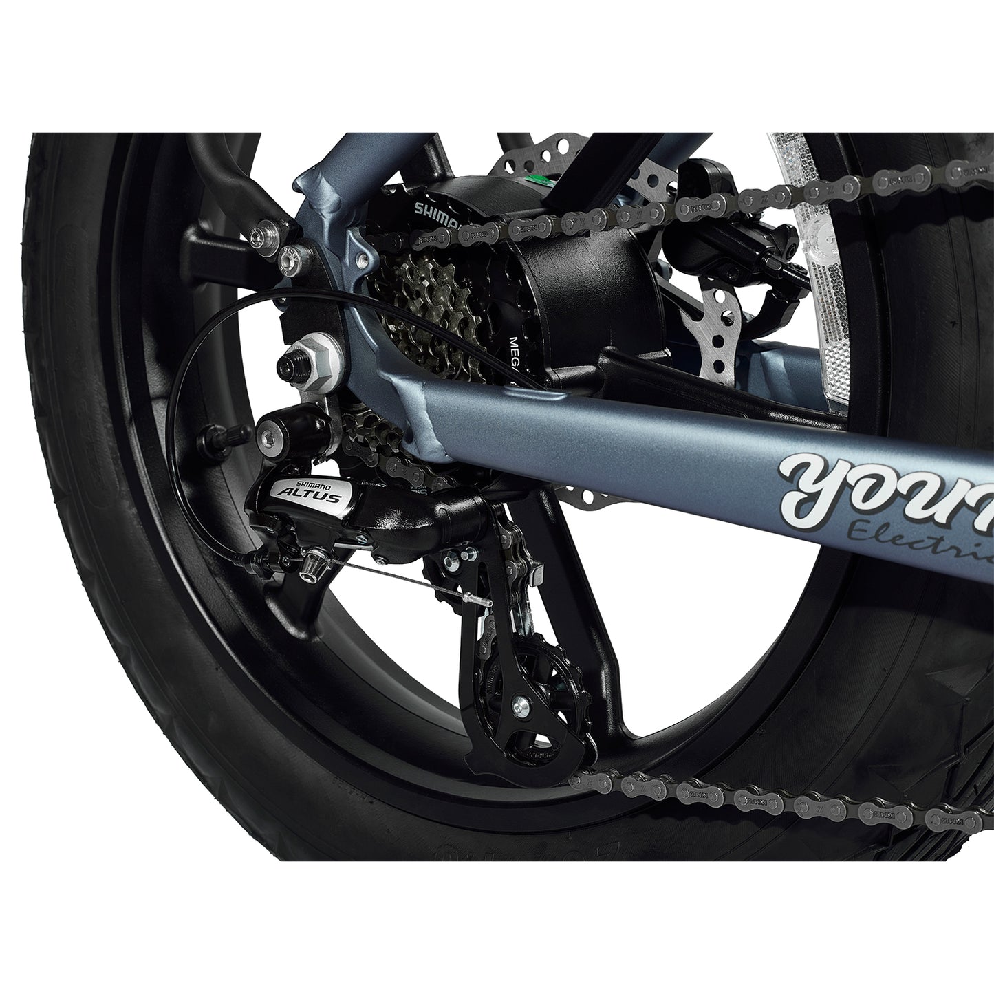 MOVE Electric Scooters - Young Electric E-Flow All Terrain Fat Tire rear tire cables