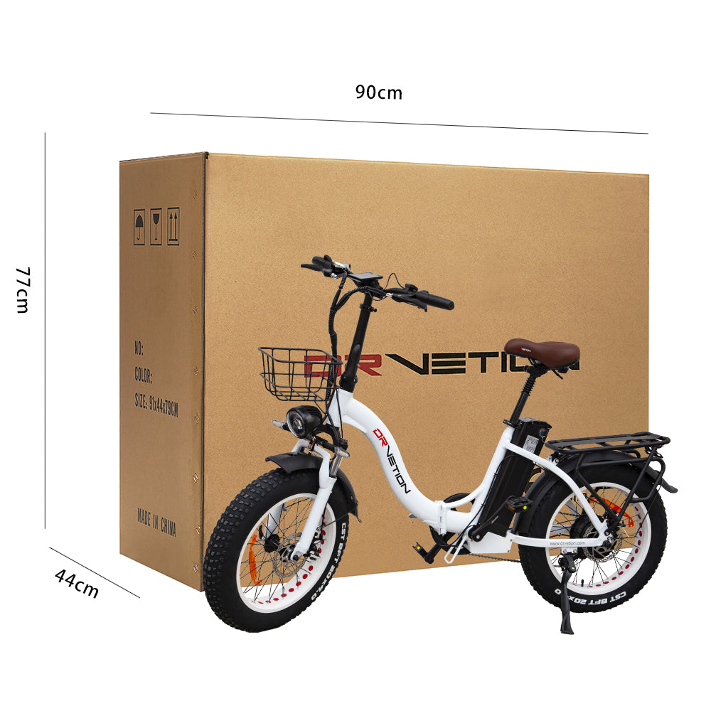 DRVETION CT20 Folding Eletric Fat Bike 48V 750W - Pearl White