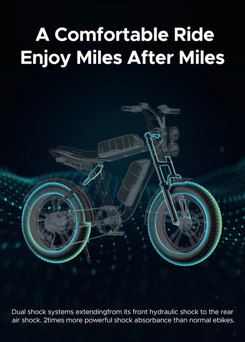 MOVE Electric Scooters - Engwe M20 Electric Bike comfortable ride enjoy miles after miles