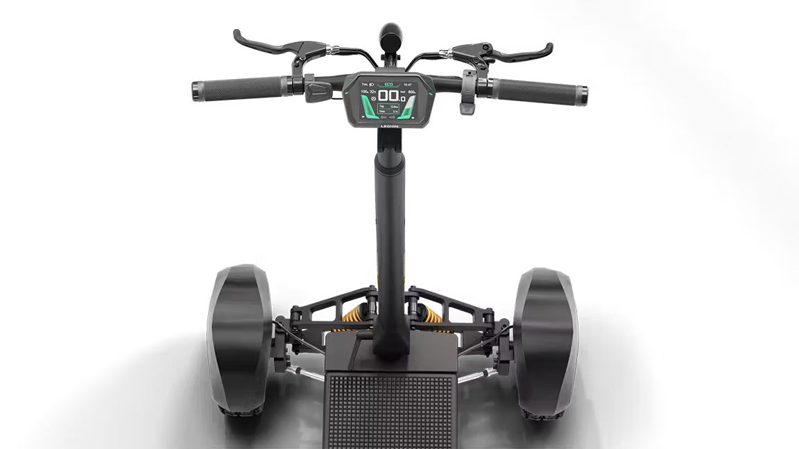 MOVE Electric Scooters - Cycle Board X-Quad 3000 4-Wheel Electric Vehicle topview of the handlebar and LCD display