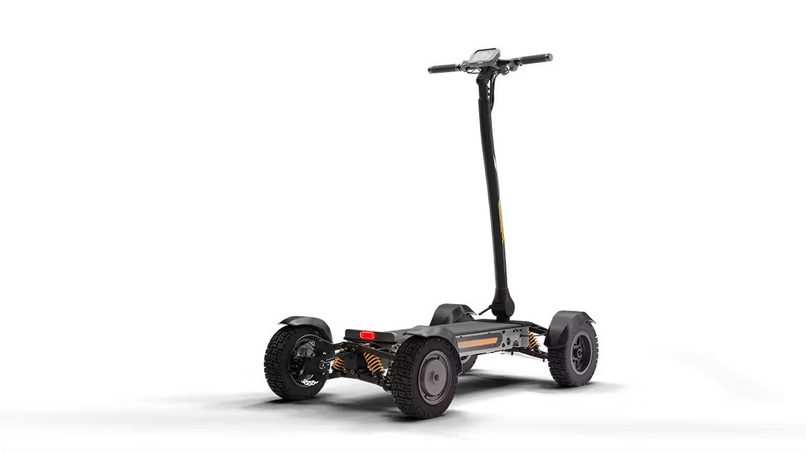 MOVE Electric Scooters - Cycle Board X-Quad 3000 4-Wheel Electric Vehicle grey angled right rearview