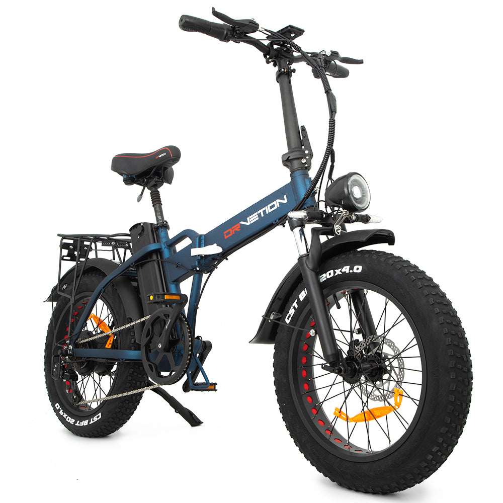 DRVETION At20 Folding Eletric Fat Bike 48V 750W - Cyan Blue