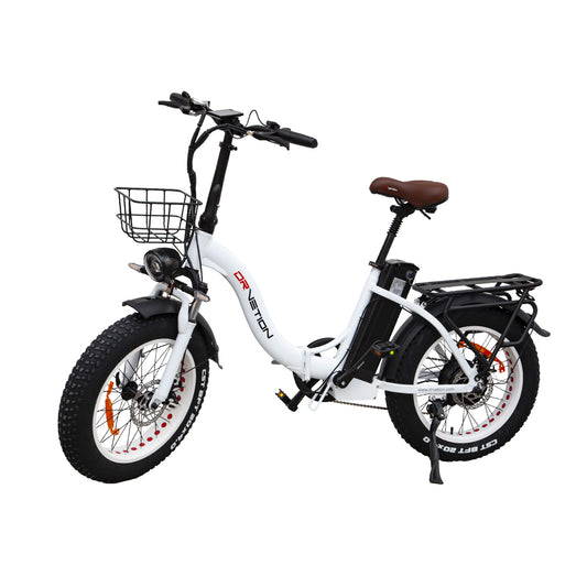 DRVETION CT20 Folding Eletric Fat Bike 48V 750W - Pearl White