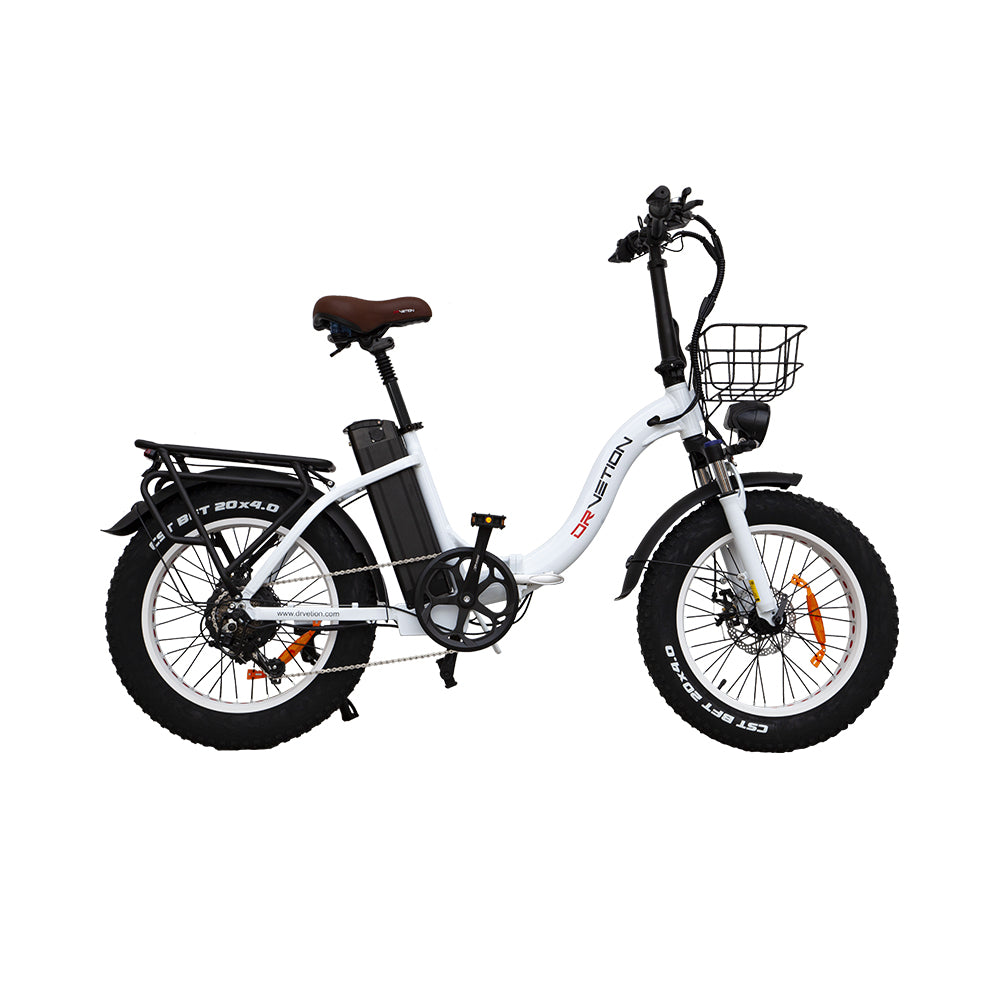 DRVETION CT20 Folding Eletric Fat Bike 48V 750W - Pearl White