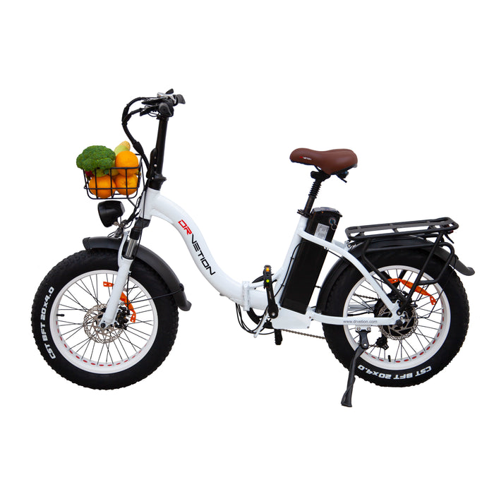 DRVETION CT20 Folding Eletric Fat Bike 48V 750W - Pearl White