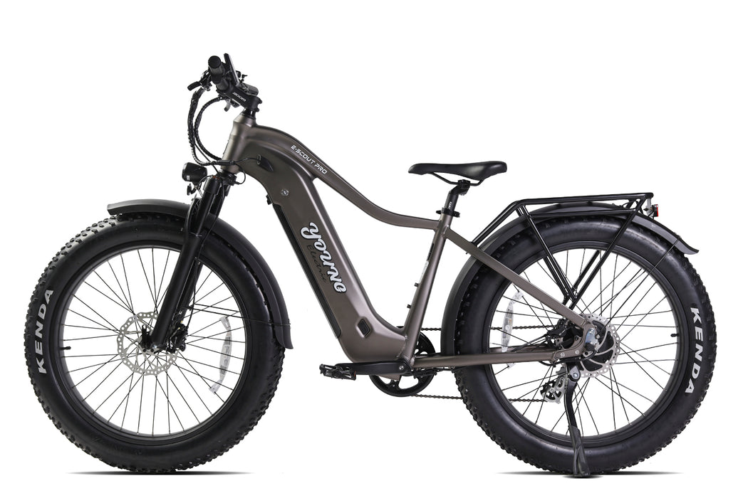 MOVE Electric Scooters - Young Electric E-Scout Pro All Terrain Fat Tire Electric Hunting Bike matte gun metal left sideview