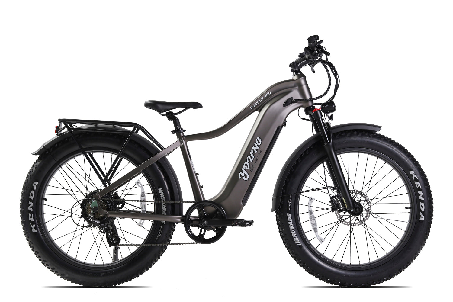 MOVE Electric Scooters - Young Electric E-Scout Pro All Terrain Fat Tire Electric Hunting Bike - matte gun metal right sideview