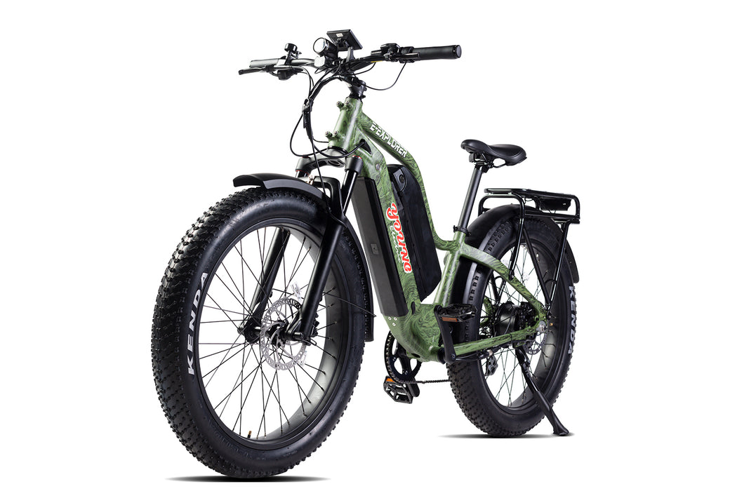 MOVE Electric Scooters - Young Electric E-Explorer Electric Hunting Bike - Forest Camo angled left fronview