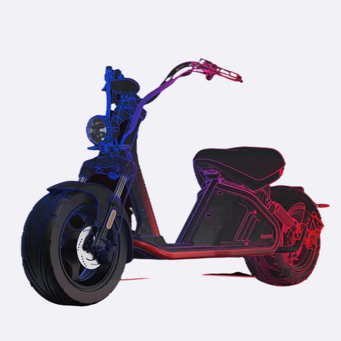 MOVE Electric Scooters - Linkseride M2 Chopper Fat tire detailed design