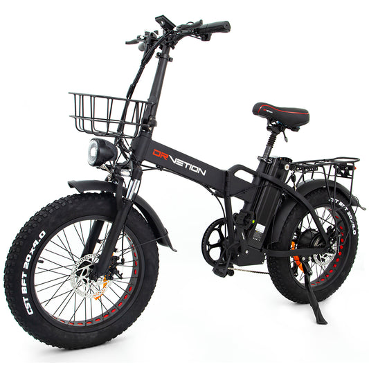 DRVETION At20 Folding Eletric Fat Bike 48V 750W - Black