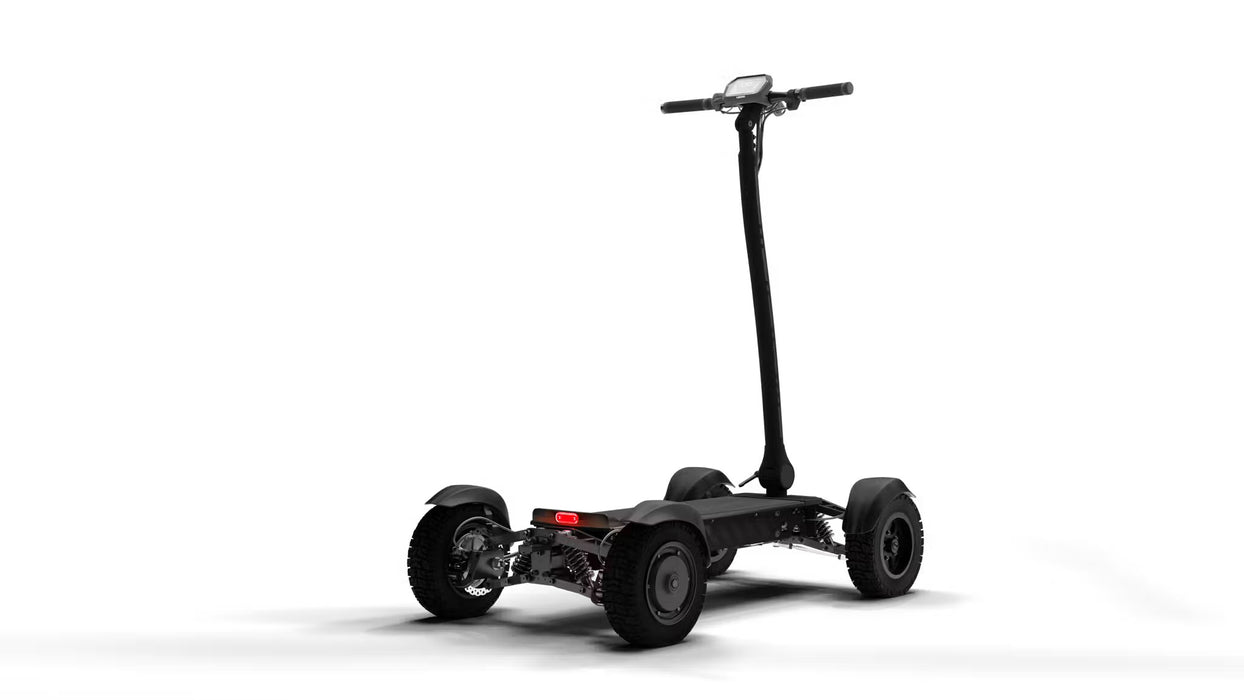 MOVE Electric Scooters - Cycle Board X-Quad 3000 4-Wheel Electric Vehicle - Black angled right rearview