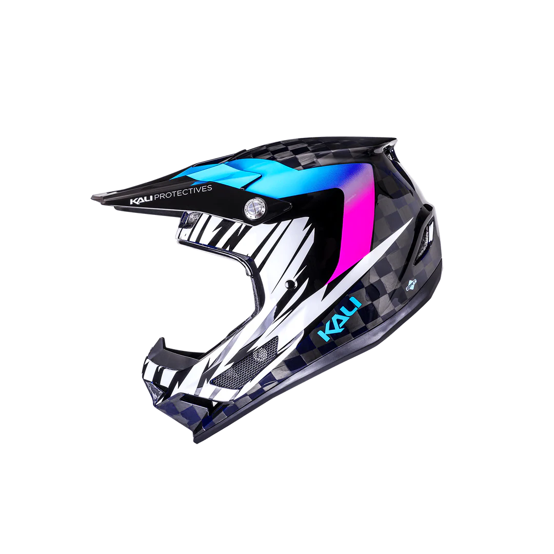 Kali Protectives Trinity Carbon Full Face MTB Helmet – Carbon Fiber Shell, FidLock Buckle, Downhill Certified
